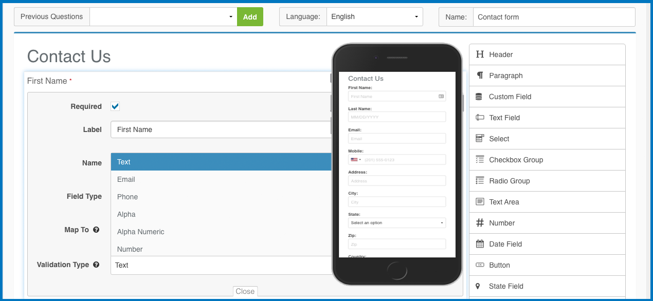 signup forms